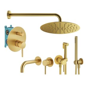 Изображение товара Комплект смесителей Plumberia Selection Ixo KITZXO18OB210, цвет золото брашированное