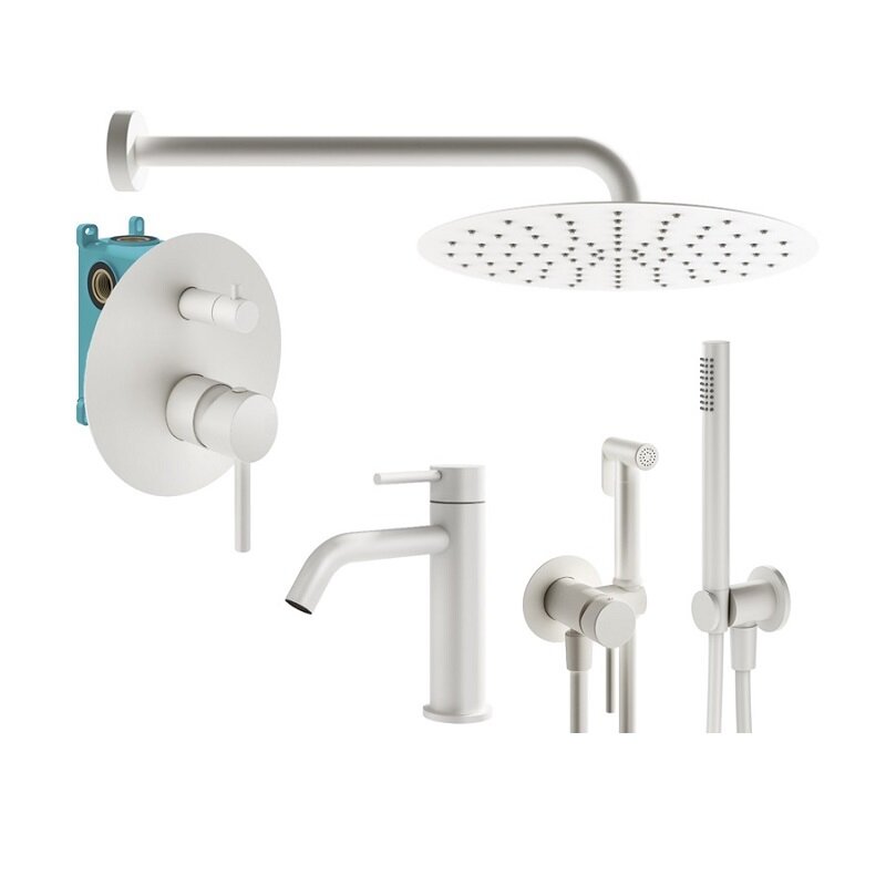 Изображение товара Комплект смесителей Plumberia Selection Ixo KITZXO18BO53, цвет белый матовый