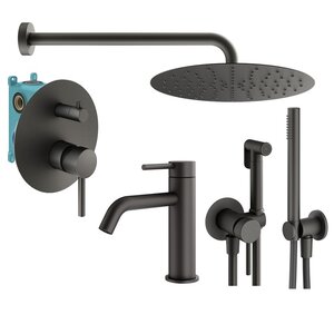 Изображение товара Комплект смесителей Plumberia Selection Ixo KITZXO18GR53, цвет графит матовый