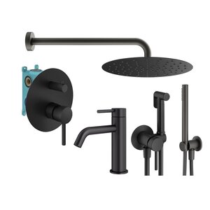 Изображение товара Комплект смесителей Plumberia Selection Ixo KITZXO18NO53, цвет черный матовый