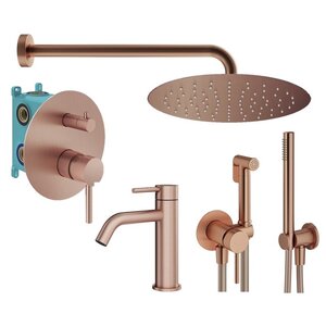 Изображение товара Комплект смесителей Plumberia Selection Ixo KITZXO18RS53, цвет медь брашированная