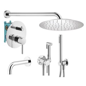 Изображение товара Душевая система Plumberia Selection Ixo KITZXO19CR60 хром с гигиеническим душем и верхним душем