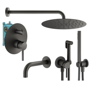 Изображение товара Комплект смесителей Plumberia Selection Ixo KITZXO19GR60, цвет графит матовый