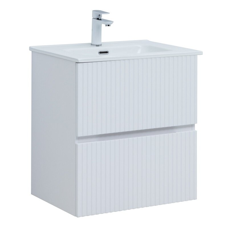 Изображение товара Тумба под раковину Aquanet Джейн 60 см белый матовый с системой push-to-open