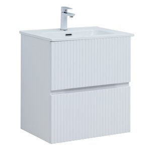 Изображение товара Тумба под раковину Aquanet Джейн 60 см белый матовый с системой push-to-open
