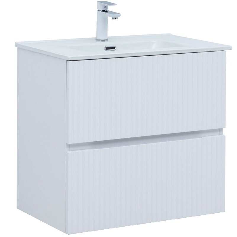 Изображение товара Тумба под раковину Aquanet Джейн 70 см (Flat), белый матовый, влагостойкая мебель для ванной