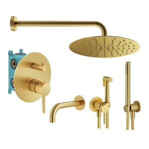 Изображение товара Комплект смесителей Plumberia Selection Ixo KITZXO19OB60, цвет золото брашированное