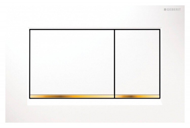 Изображение товара Кнопка смыва Geberit Sigma Type 30 115.883.KK.1 белая с золотом