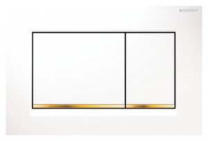 Изображение товара Клавиша смыва Geberit Sigma 20, 115.883.KK.1, механическая, белый/золото пластик