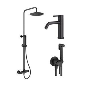 Изображение товара Комплект смесителей для ванной комнаты Plumberia Selection Ixo KITZXO6302NO53 черный матовый