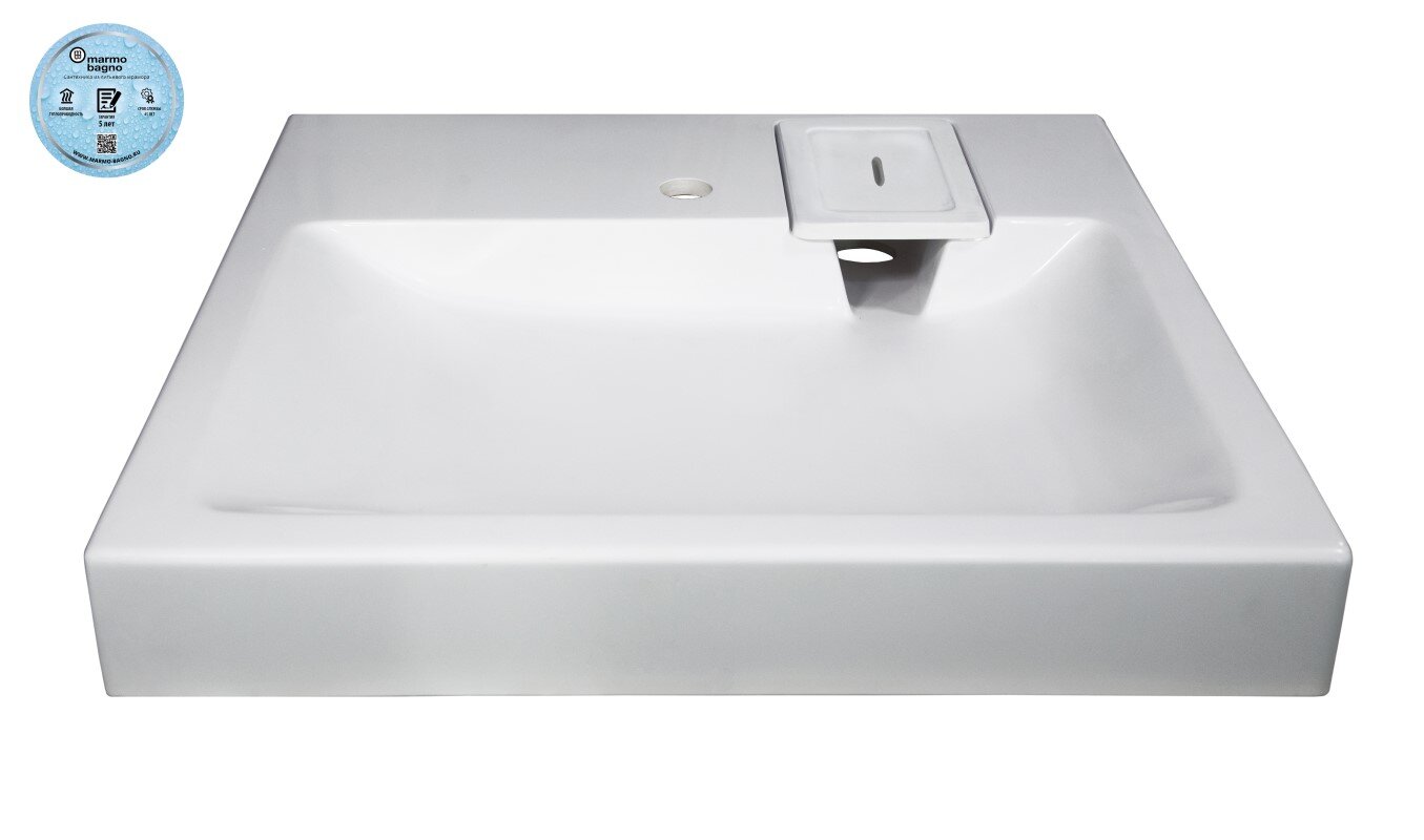 Изображение товара Раковина для стиральной машины Marmo Bagno Дельта MB-DL60-60 60 см белая подвесная