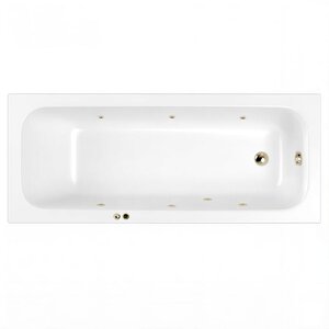 Изображение товара Ванна акриловая гидромассажная Whitecross Vibe 0105.180075.100.SOFT.BR, 180 x 75 см, белая, форсунки бронза