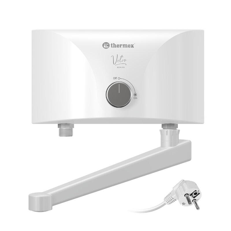 Изображение товара Водонагреватель электрический проточный Thermex Vetro 3500 tap с изливом белый