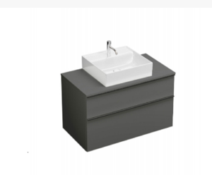 Изображение товара Тумба с раковиной Burgbad Eqio 90 см с серым акриловым фасадом, подвесная