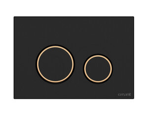 Изображение товара Клавиша смыва Cersanit Twins, A63534, механическая, цвет черный матовый с рамкой