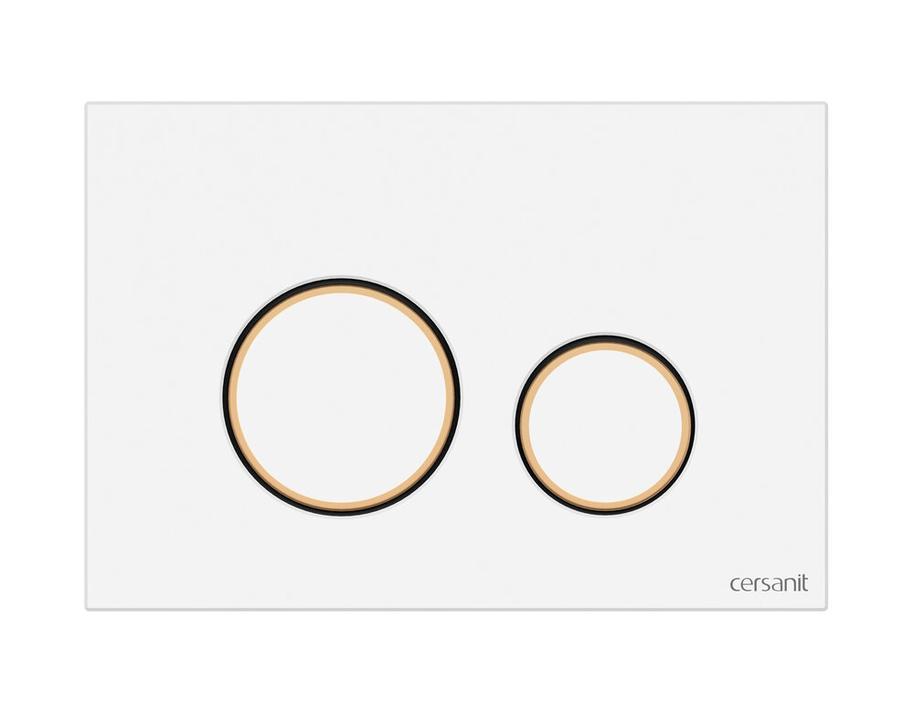 Изображение товара Клавиша смыва Cersanit Twins A63535 механическая белый матовый с рамкой