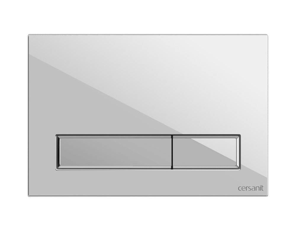 Изображение товара Клавиша смыва Cersanit Blick BU-BK/Whg/Gl механическая стекло белая для унитаза