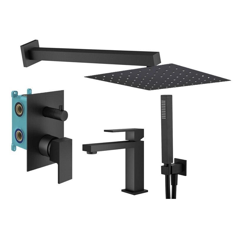 Изображение товара Комплект смесителей Plumberia Selection Tag KITTG18NO53, цвет черный матовый