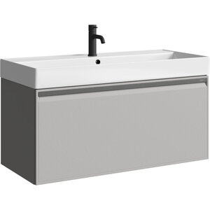 Изображение товара Тумба под раковину Aqwella Pure PUR0110ST, 100 см, подвесная, цвет серый туман матовый