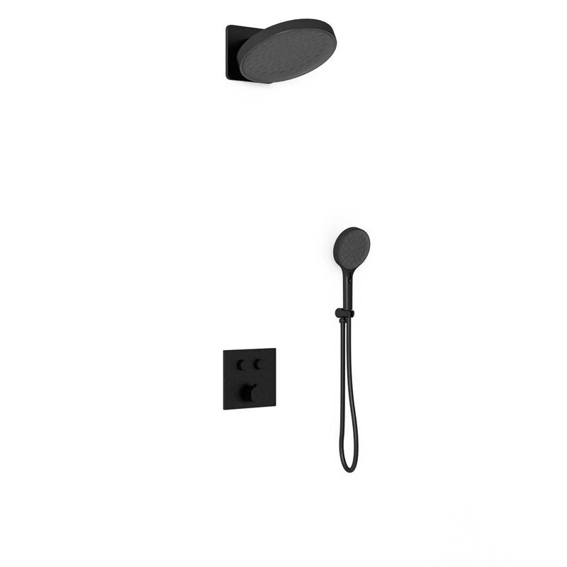 Изображение товара Современная душевая система Vincea Inspire VSFW-421I3MB с верхним Rain душем и ручным четырехрежимн