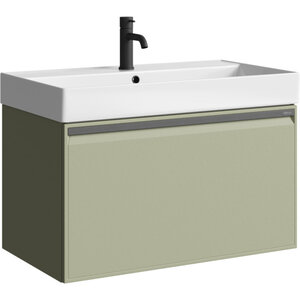 Изображение товара Подвесная тумба под раковину Aqwella Pure 80 см шалфей зеленый матовый