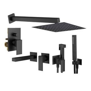 Изображение товара Комплект смесителей Plumberia Selection Tag KITZTG15NO220, цвет черный матовый