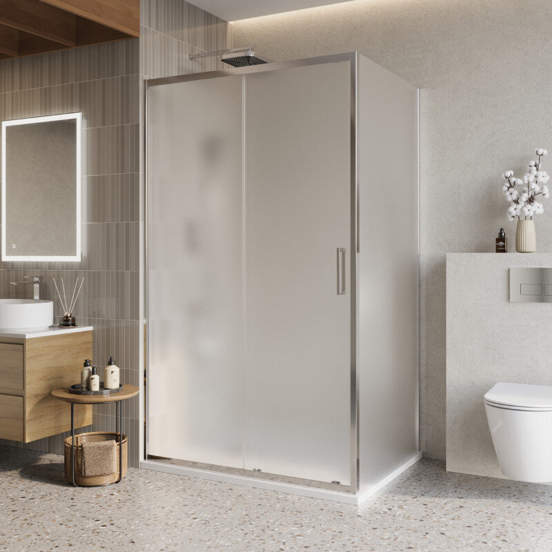 Изображение товара Душевой уголок BelBagno LUCE-AH-1 120x90 см матовое стекло хром профиль Италия