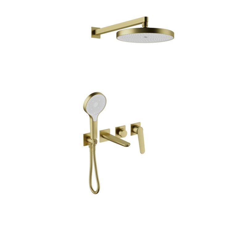 Изображение товара Душевая система Bronze De Luxe Icon 3009CBG, цвет золото матовое Изображение товара Душевая система Bronze De Luxe Icon 3009CBG, цвет золото матовое