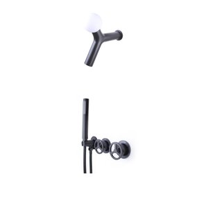 Изображение товара Душевая система Bronze De Luxe Liberty 5011B-L, душ с лампой, цвет черный матовый