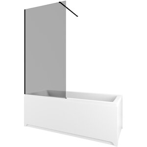 Изображение товара Шторка на ванну Allen Brau Infinity 3, 3.21064.BBA.T, 80 см, профиль черный браш, стекло тонированное