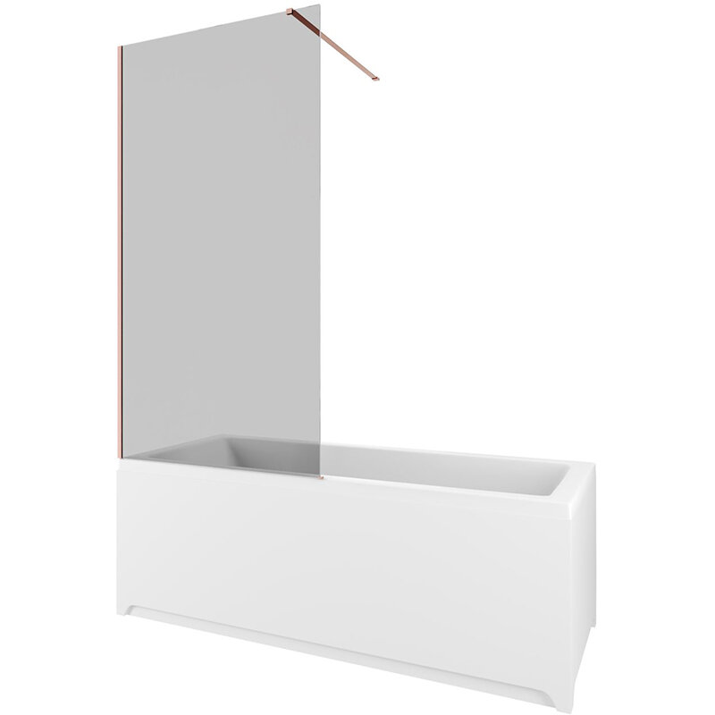 Изображение товара Шторка на ванну Allen Brau Infinity 3, стекло 8 мм, профиль медь браш, 80 см