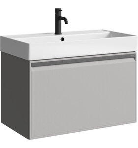 Изображение товара Тумба под раковину Aqwella Pure PUR0108ST, 80 см, подвесная, цвет серый туман матовый