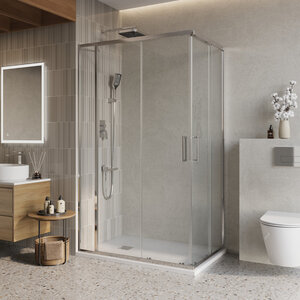 Изображение товара Душевой уголок BelBagno LUCE-AH-21-100/80-C-Cr, 100 х 80 см, стекло прозрачное, профиль хром