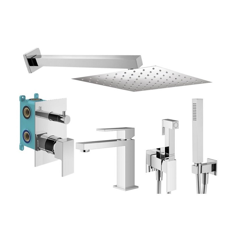 Изображение товара Комплект смесителей Plumberia Selection Tag KITZTG18CR53 хром глянец для раковины и душа