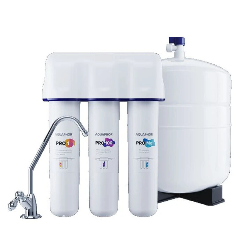 Изображение товара Фильтр для воды под мойку Аквафор OSMO Pro-100-3-А-М 500042, цвет белый, 4600987009896 Изображение товара Фильтр для воды под мойку Аквафор OSMO Pro-100-3-А-М 500042, цвет белый, 4600987009896