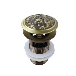 Изображение товара Донный клапан для раковины с переливом Bronze de Luxe Дракон 21984, Clik-Clak, бронза