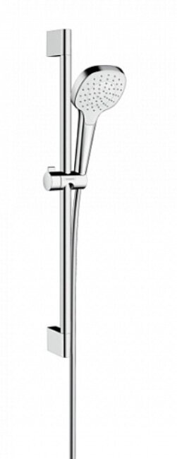 Изображение товара Душевой гарнитур Hansgrohe Croma Select E 26584400, корпус хром, лицевая часть белая, 1 режим струи