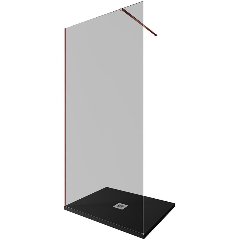 Изображение товара Душевая стенка Allen Brau Infinity 1 Walk In 100х200 см стекло тонированное профиль медь браш