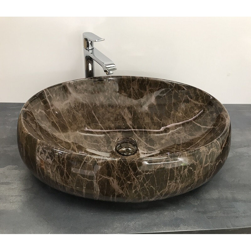 Изображение товара Раковина CeramaLux MNC 168 62 см фаянс коричневая современная накладная