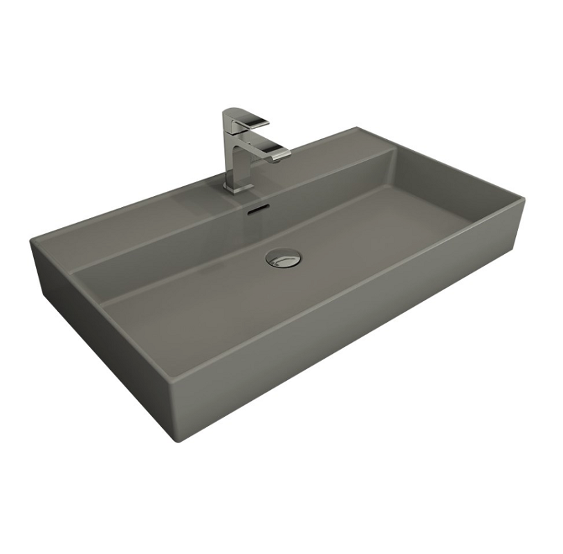 Изображение товара Раковина Bocchi Milano 1377-006-0126, 80 см, фарфор, цвет серый