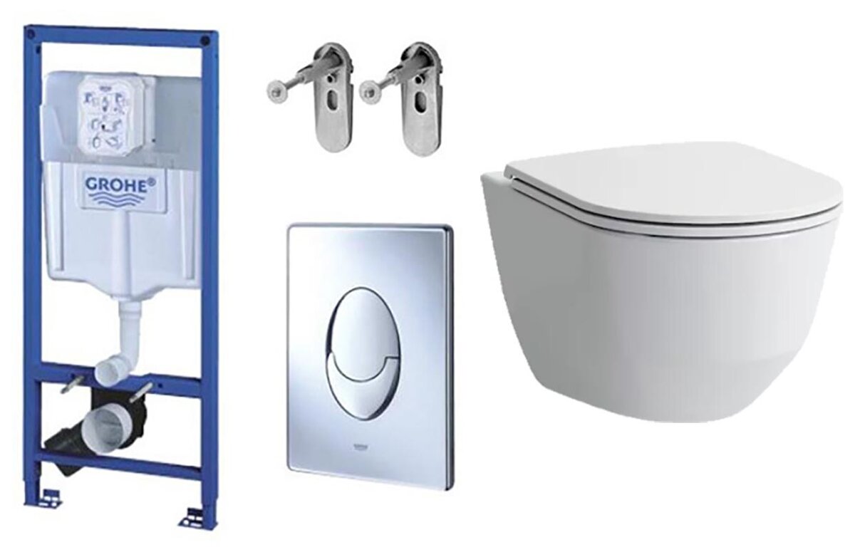 Изображение товара Инсталляция Grohe Rapid SL 38721001 с подвесным унитазом Rimless и микролифтом