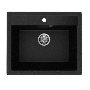 Изображение товара Кухонная мойка Practik PR-M-565-004, 56,5 см, искусственный камень, цвет черный оникс