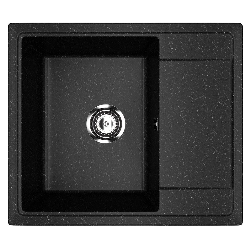 Изображение товара Кухонная мойка Practik PR-M-575-004, 57,5 см, искусственный камень, цвет черный оникс