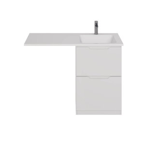 Изображение товара Тумба под раковину Dreja Bona 99.0451, 60 см, для установки со стиральной машиной, напольная, цвет белый глянец