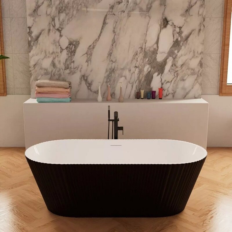 Изображение товара Ванна акриловая Frank F6103, 12514, 170 х 75 см, цвет белый/черный