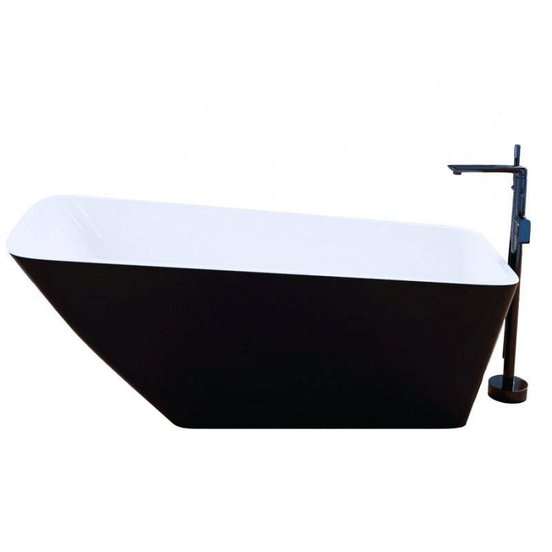 Изображение товара Ванна Frank F6106 1700x800 белая/черная отделённостоящая