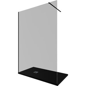 Изображение товара Душевая стенка Allen Brau Infinity 1, Walk In, 3.21028.BBA.T, 140 см, стекло тонированное, профиль черный браш