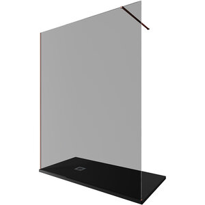 Изображение товара Душевая стенка Allen Brau Infinity1, Walk In, 3.21036.60.T, 160 см, стекло тонированное, профиль медь браш