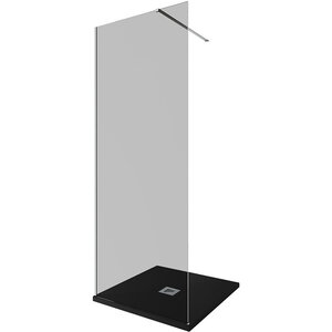 Изображение товара Душевая стенка Allen Brau Infinity 1, Walk In, 3.21002.BA.T, 80 см, стекло тонированное, профиль серебро браш