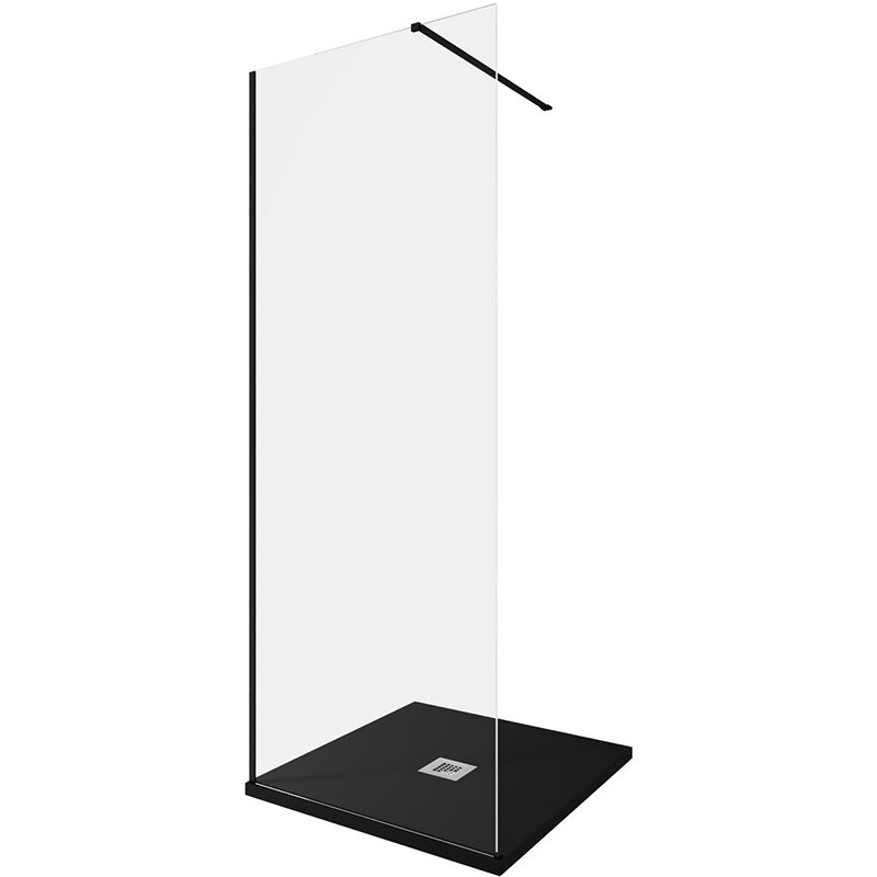 Изображение товара Душевая стенка Allen Brau Infinity 1 Walk In 80 см стекло прозрачное профиль черный браш Германия